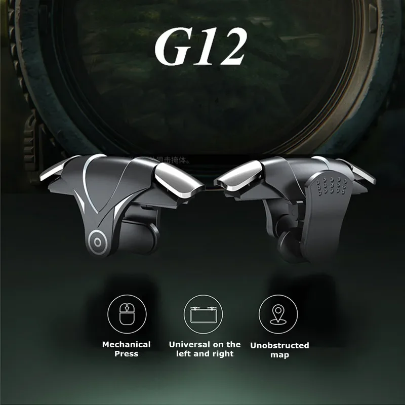 

G12 Mobile Phone Gaming Trigger Game PUBG Shooter Joysticks Gamepad Shooting ABS Aim Key Button L1 R1 Controller for IOS Android