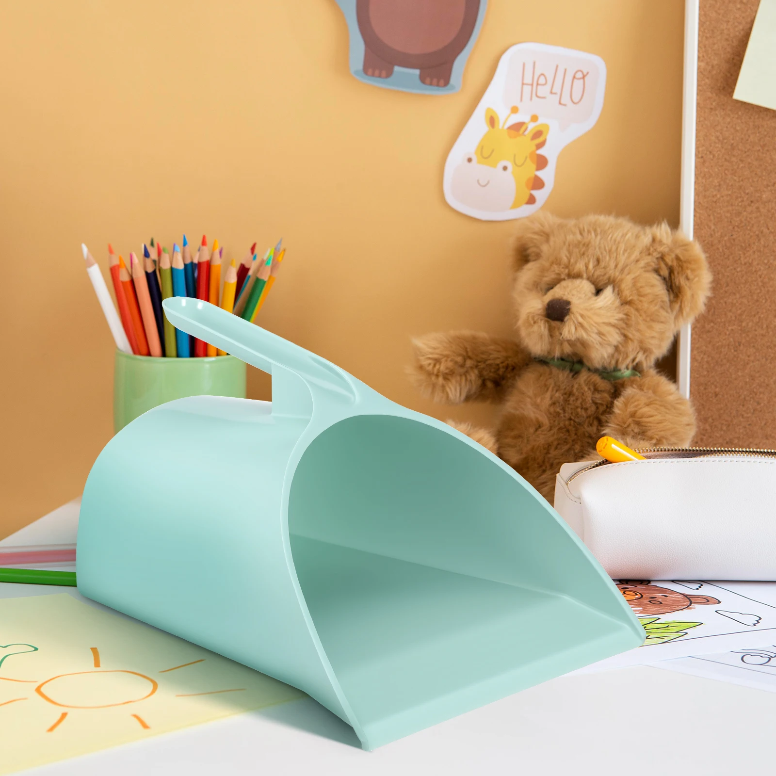 

2 Pcs Dustpan Handheld Trash Shovel Mini Duster Cleaning Plastic Office Garbage