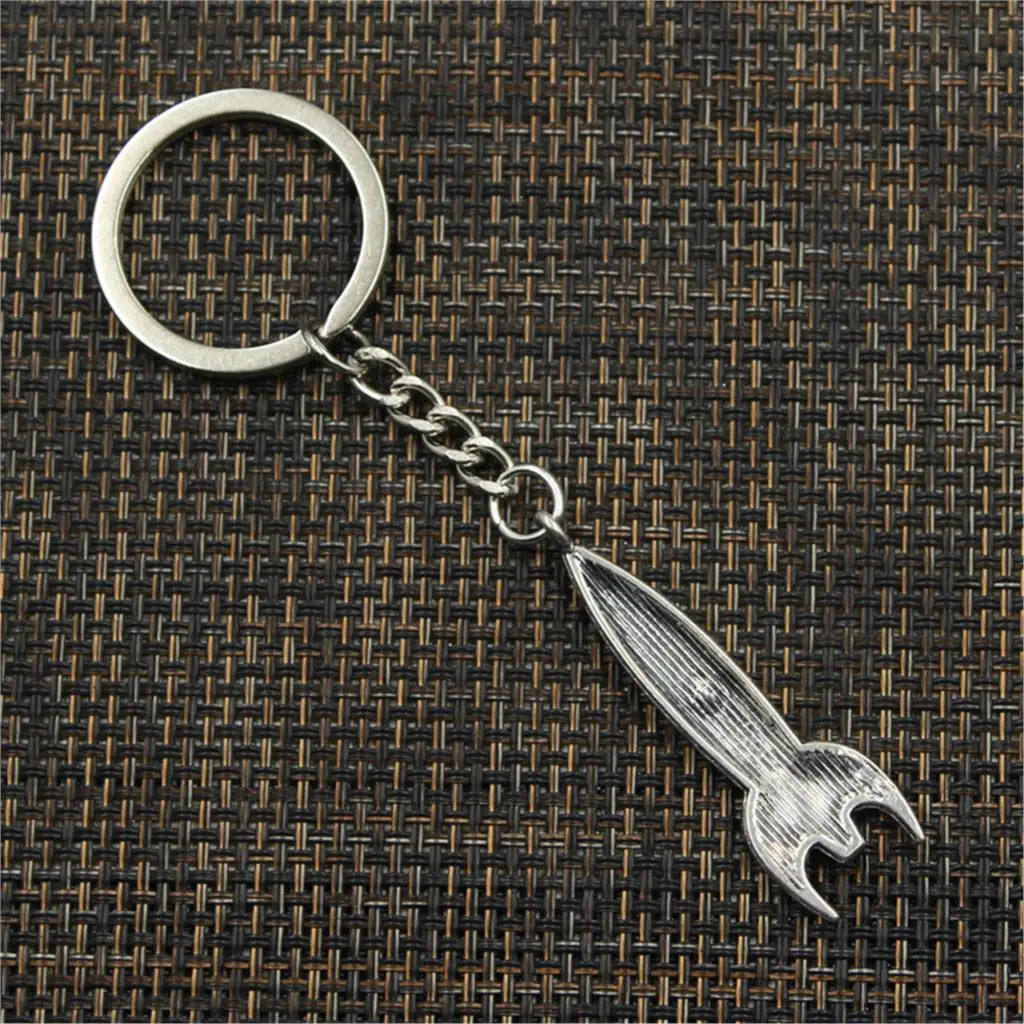 Moda rakieta rakietowa 50x15mm wisiorek 30mm brelok do kluczy brąz kolor srebrny mężczyźni prezent samochodowy pamiątki brelok Dropshipping — zdjęcie 5