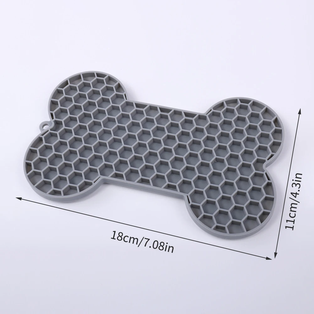 1PC Dog Slow Food Pad Bone Silicone Pet Licking Pad