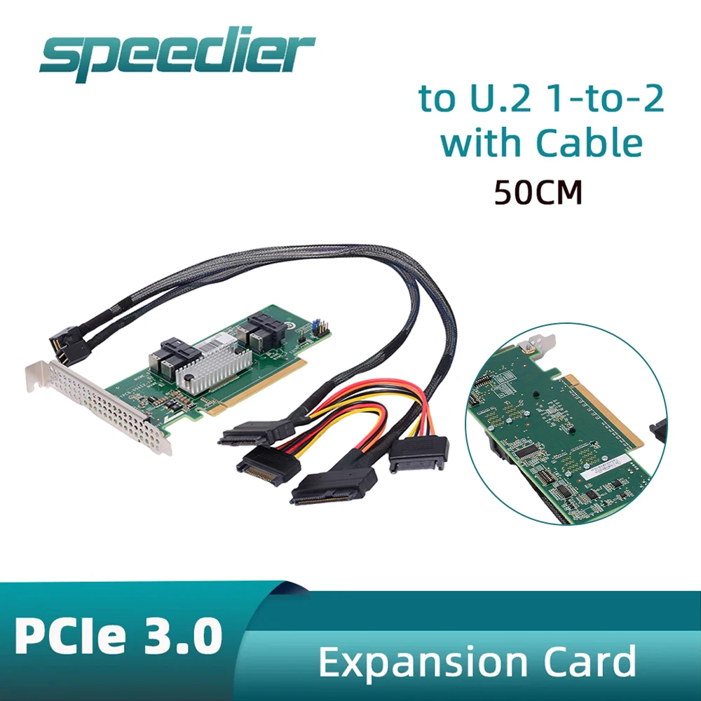 PCIe 3.0 U·2 Adapter Card  Riser Cable for GPU Gaming Graphics Card External Expansion Extension Card,1-to-2 1-to-4 Baseplate