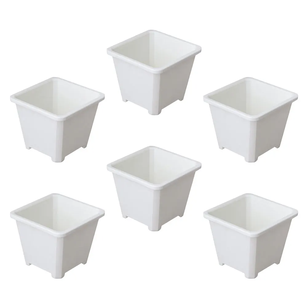 

6 Pcs Thickened Square Flower Pot Durable Plastic Planter Balcony Office Gardening Plant Nursery Pots Seedling