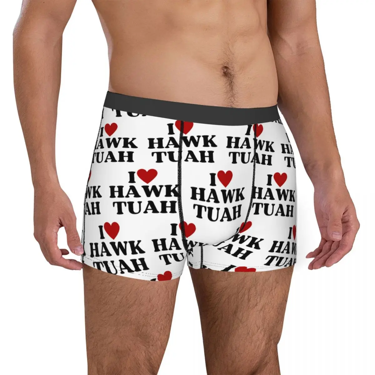 I Love Hawk Tuah Men\'s Underwear Funny Meme Boxer Shorts Panties Humor Soft Underpants for Male S-XXL