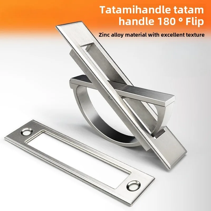 1 PCS Tatami Hidden Handles Zinc Alloy Door Embedded Pull Cover Floor Cabinet Handle Dark Recessed Knobs Furniture Hardware