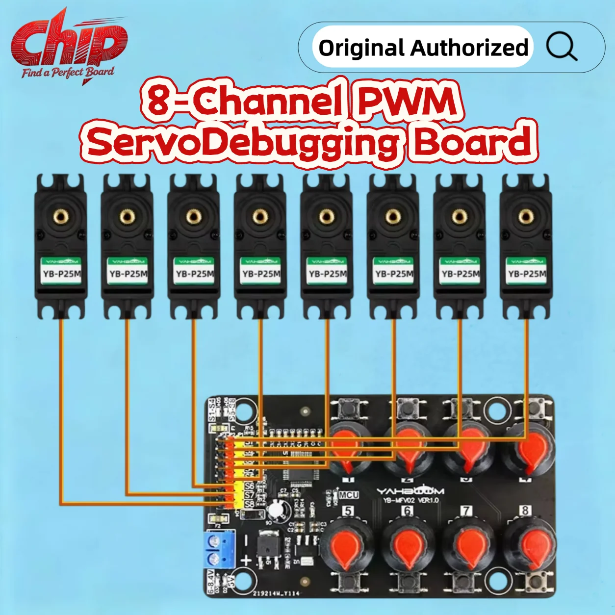 Yahboom 8 Channel Servo Drive Debugging Board Servo Motors Controller Servo Tester for Robotic Arm with Over-Current Protection