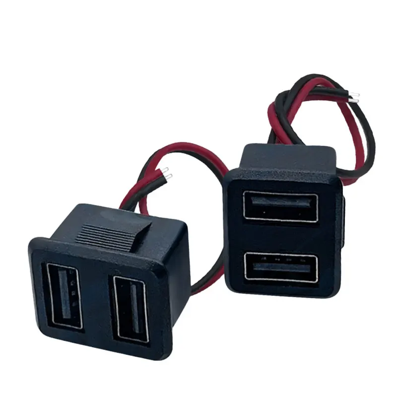 

1/3pcs Double Layer Usb Female Base 3A 100V Female Usb Lamp Charging Socket Power Socket With Cable Connector