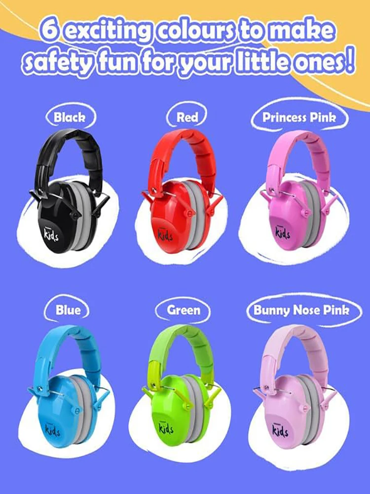 ZOHAN Kids Ear Protection Earmuff Adjustable Muffs Safety Noise-proof Ear Defenders for Toddler Autism Children Outdoor Sleeping