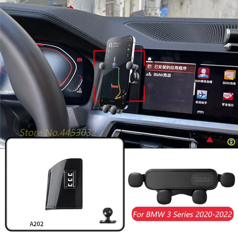 For BMW G20 3 Series 2020-2022 Car Mobile Phone Holder Adjustable Air Vent Gravity Navigation Bracket Horizontally Accessories