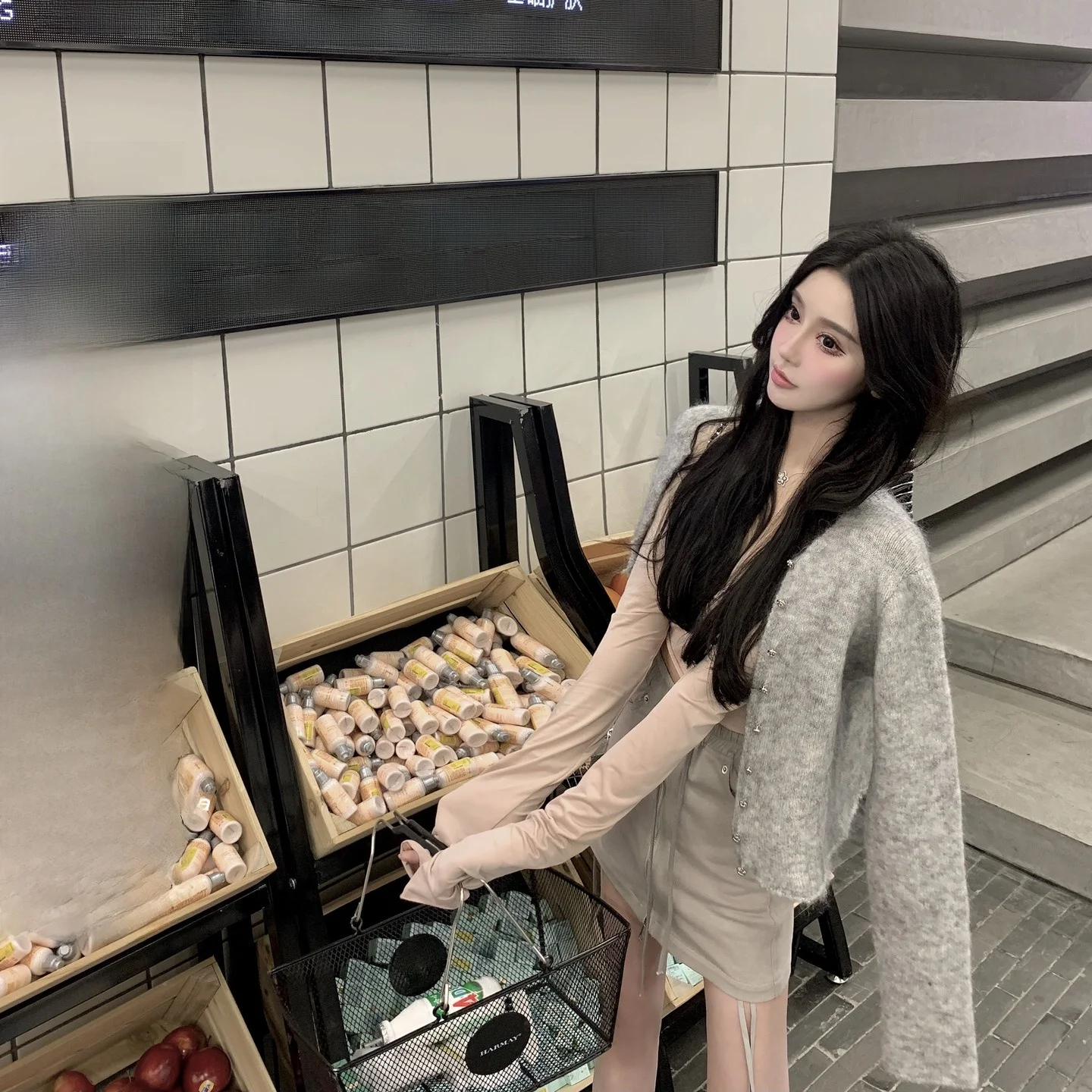 

Вязаный кардиган Viola Cotton Candy с длинными рукавами, приталенный, на одной пуговице, с V-образным вырезом, весенний, женский, вязаная верхняя одежда