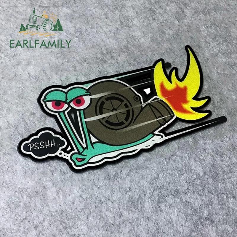 

EARLFAMILY 13cm x 8.6cm Classic PSSHH Snail Turbo Car Sticker Vinyl Motorcross Car Decal Racing Stickers Window Trunk Decorate