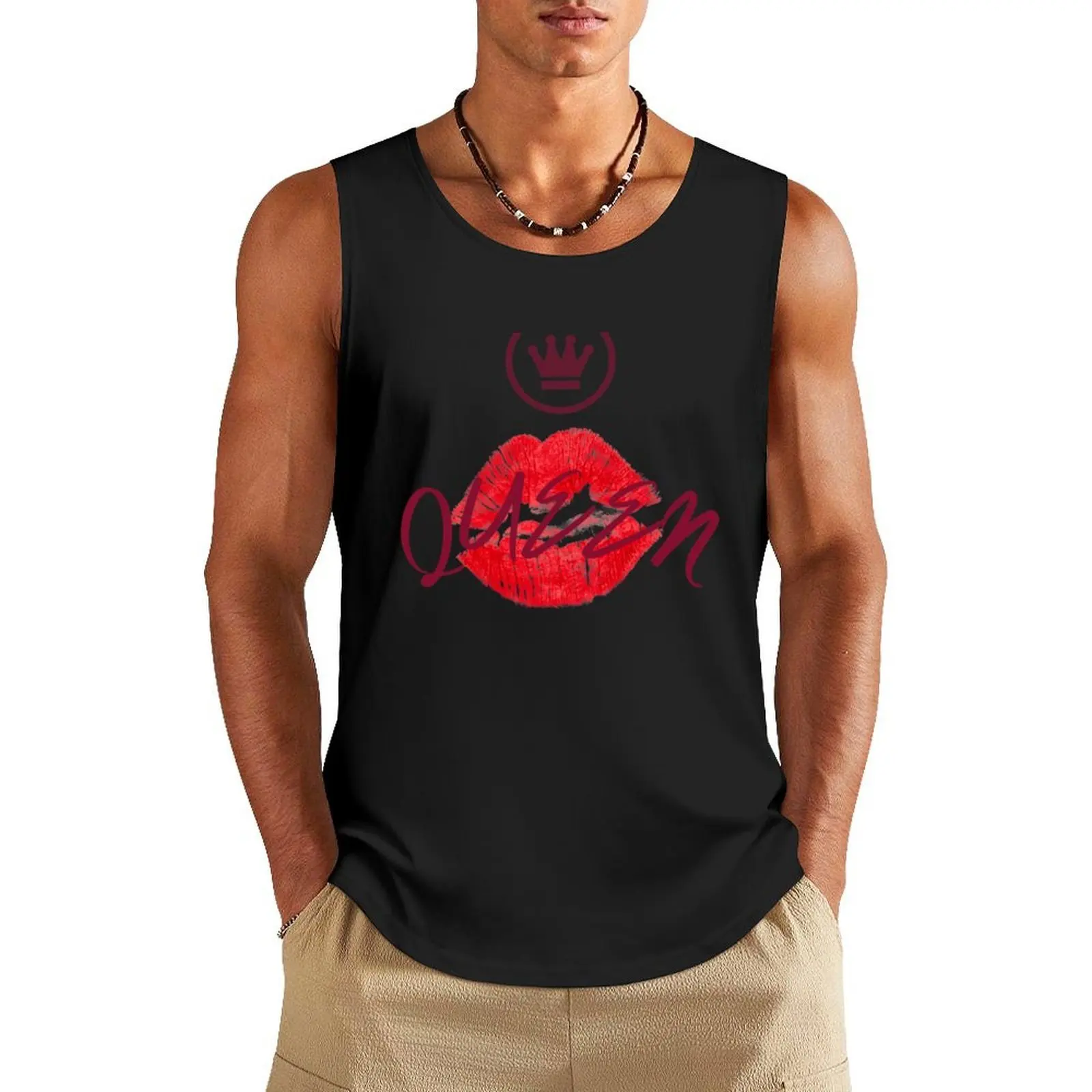 

QUEEN LIPS (Red) Tank Top sports t-shirts for men gym clothes men muscle t-shirt