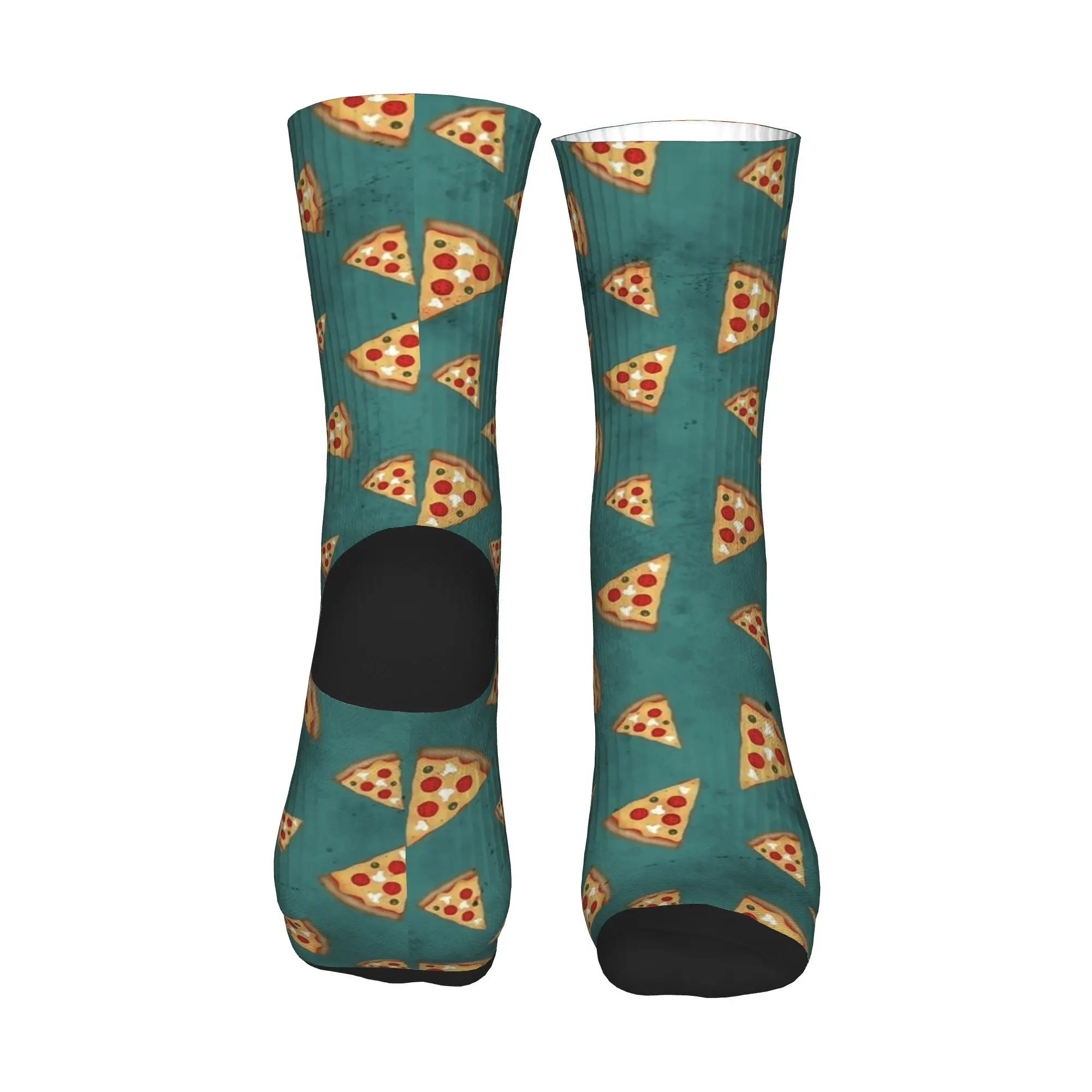 Cool Pizza Slices Vintage Green Socks Non-Slip Stockings Adults Men Breathable Running Sports Socks Winter Harajuku Design Socks