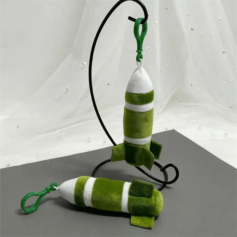[JT] 1/2 Stück Niedlicher Lustiger Raketen-Modell Plüsch-Schlüsselanhänger Weiche Stoffpuppe Anhänger für Tasche Rucksack Schlüsselring Deko Weihnachtsgeschenke