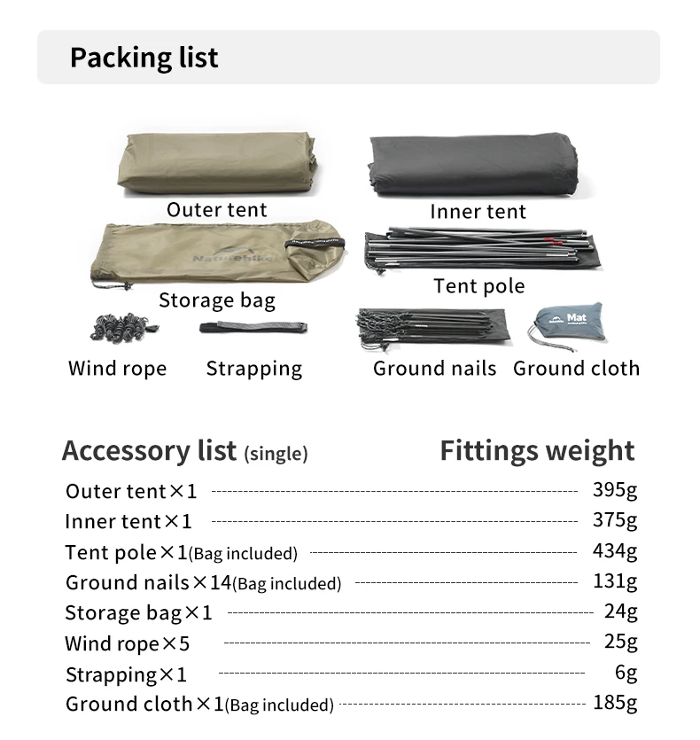Naturehike Cloud Up Campingzelt Pro Wanderzelt Bergsteigerzelt Reisezelt Outdoor Übernachtungszelt Wasserdicht Winddicht Ultraleicht Tragbarer Sonnenschutz – Detail 18