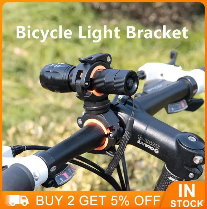 Bicycle Bracket For Flashlight Lamp 360 Degree Rotary Adjustable Headlight Holder Non-slip Firmly Bicycle Lights Mount Bracket