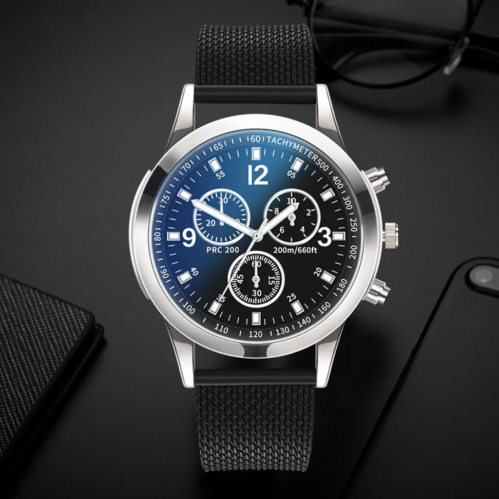 Fashion Mens Watches Luxury Silver Stainless Steel Quartz Wrist Watch Man Business Wristwatches for Men Clock Reloj Hombre