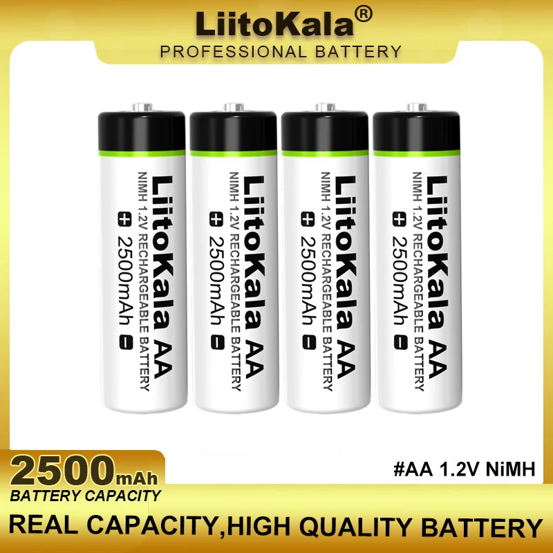 4-20PCS Liitokala 1.2V AA 2500mAh Ni-MH 2.5A Rechargeable Battery aa For Temperature Gun Remote Control Mouse Toy Batteries