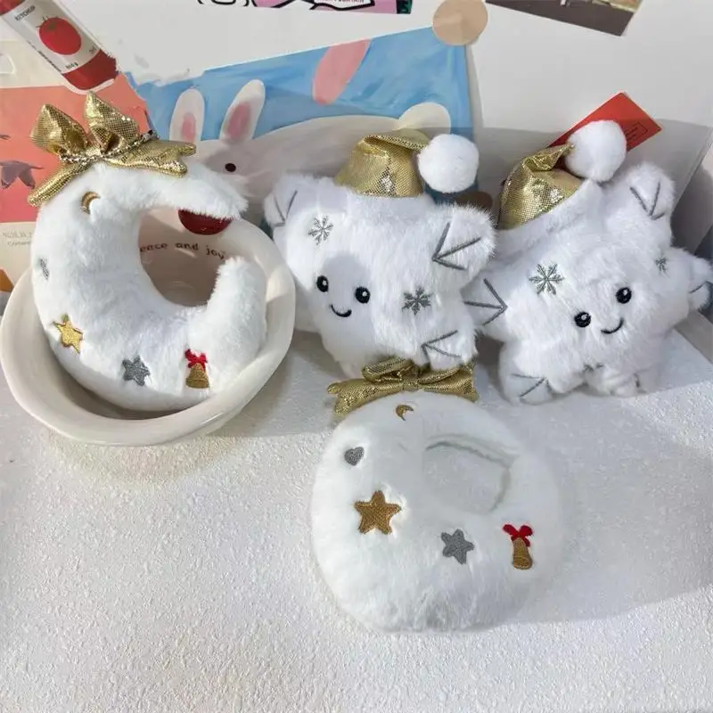 

1/2 PCS Cute Fun Snowflake Moon Plush Toys Stuffed Doll Keychain Bag Pendant Couple Keyring Christmas Gift Girly Home Decoration