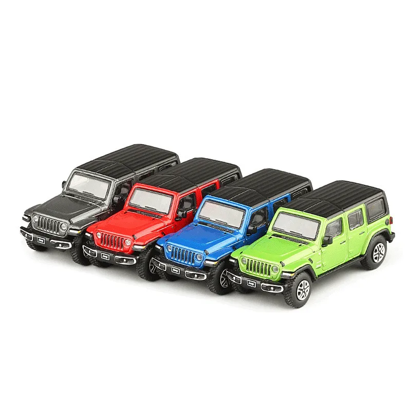 1:64 Jeep Wrangler Sahara Rubicon Miniature 1/64 JKM Toy Car Model SUV Sport Vehicle Free Wheels Diecast Metal Collection Gift