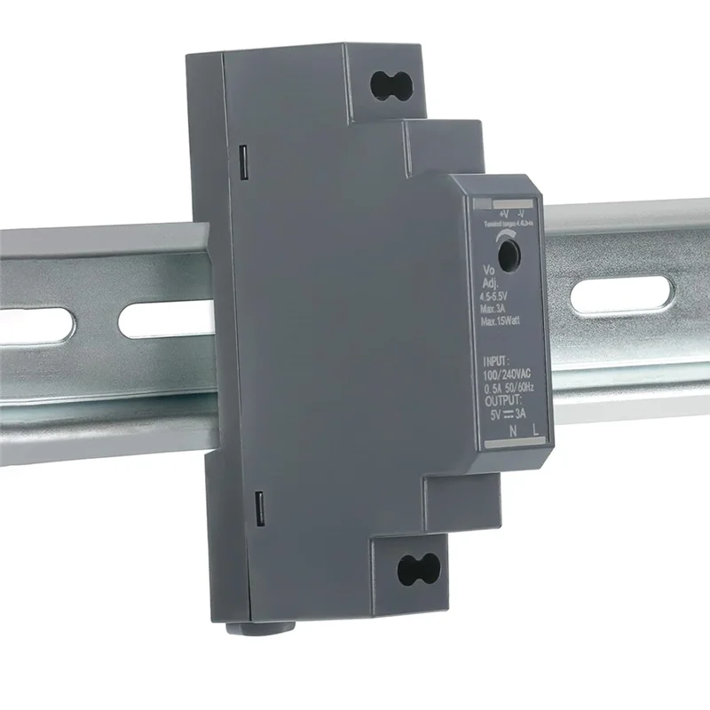

Fresh DIN Rail Power Supply Transformer 5V DC 3A 15W, 100-240V AC 50/60Hz Input For Home& Industrial Automation