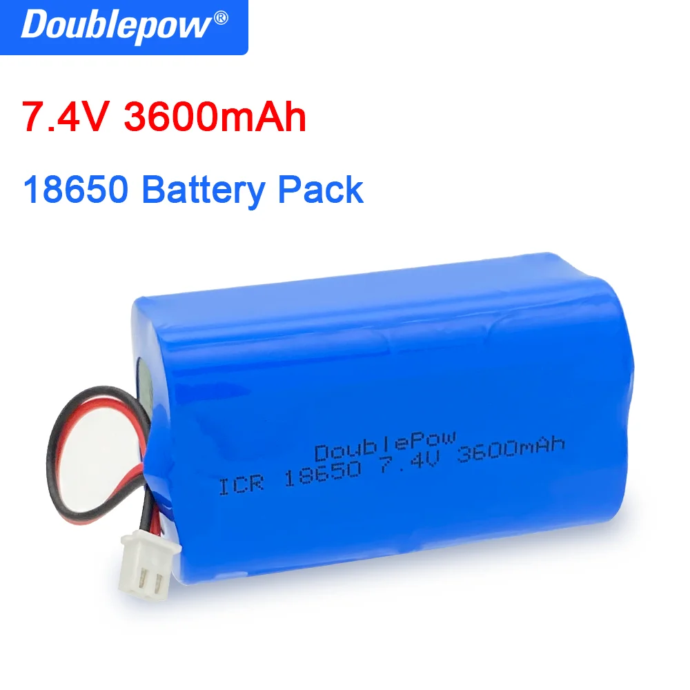 Doublepow 18650 7.4V bateria litowa 3600mAh ładowalny akumulator megafon głośnik płyta ochronna z wtyczką XH2.54-2P