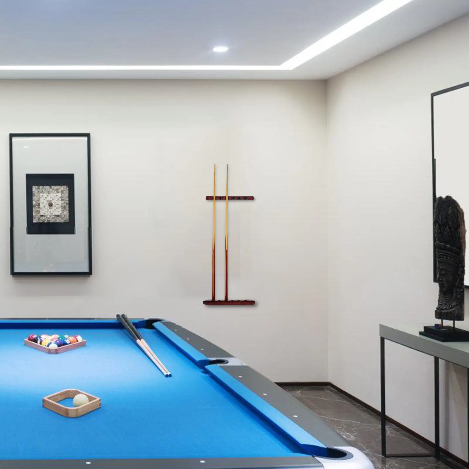 

2Pcs Solid Wood Wall Mounted Pool Stick Rack Wall Storage Holder for 6 Billiard Sticks Billiards Accessories Game Room Pool Hall
