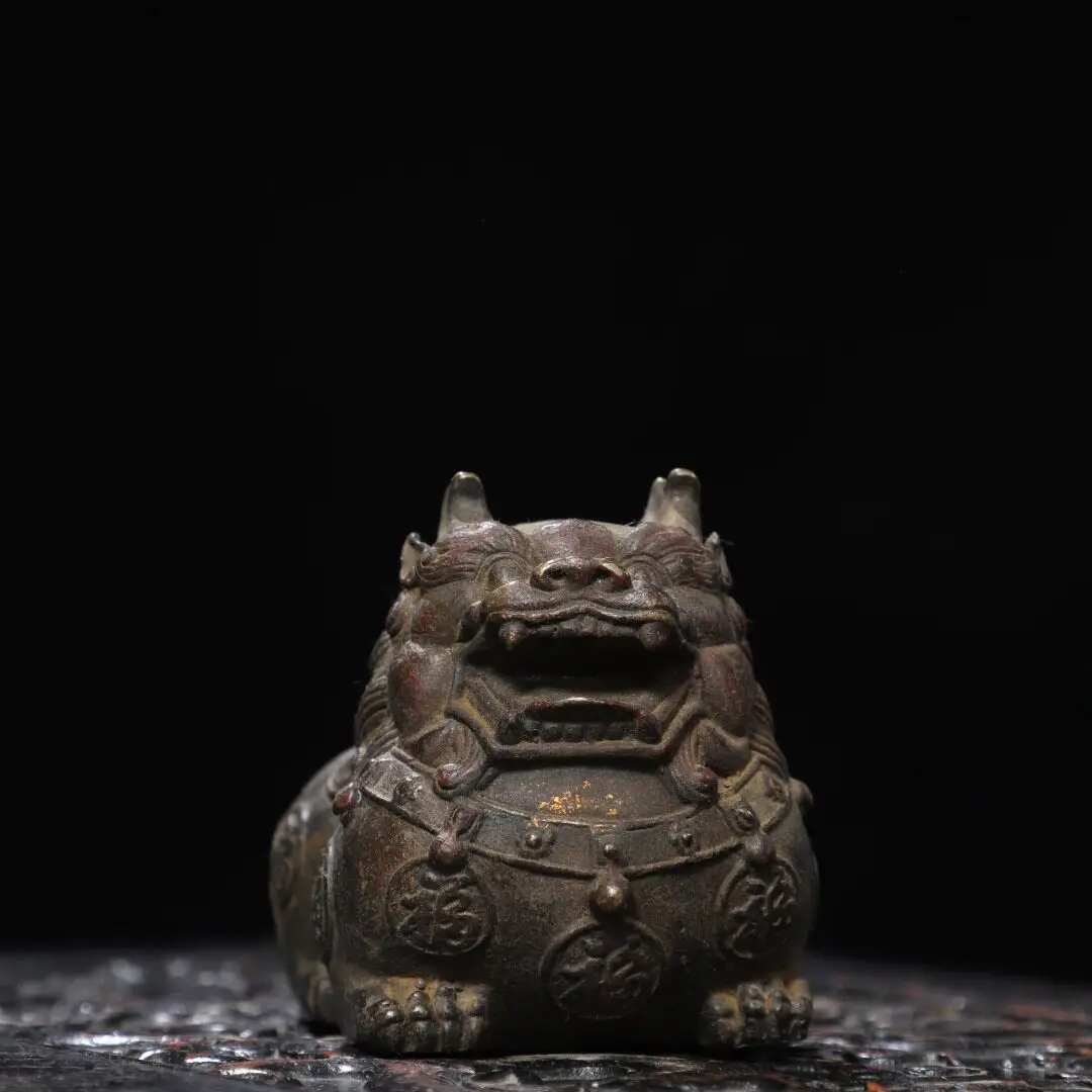 Ornement Feng Shui Pixiu en Cuivre Pur Antique, Attire la Richesse, Décoration de Bureau Rétro, Cadeau de Pendaison de Crémaillère pour la Maison et le Bureau