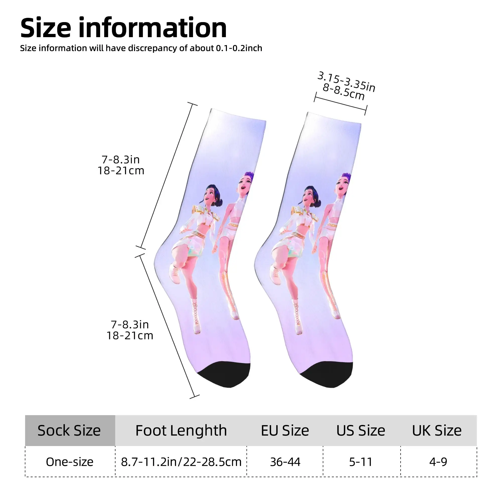 男性靴下 kpop デーモンハンターズ Huntrix ストッキング抗汗ソフトソックス冬モダンプリントスケートボードソックス