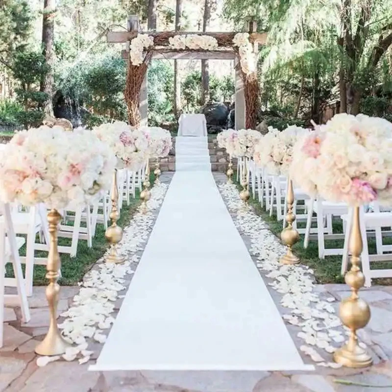 Custom Length Aisle Runner Wedding Carpet Outdoor Decoration White Wedding Carpet Non-woven Fabric Party Ceremony Wedding Carpet