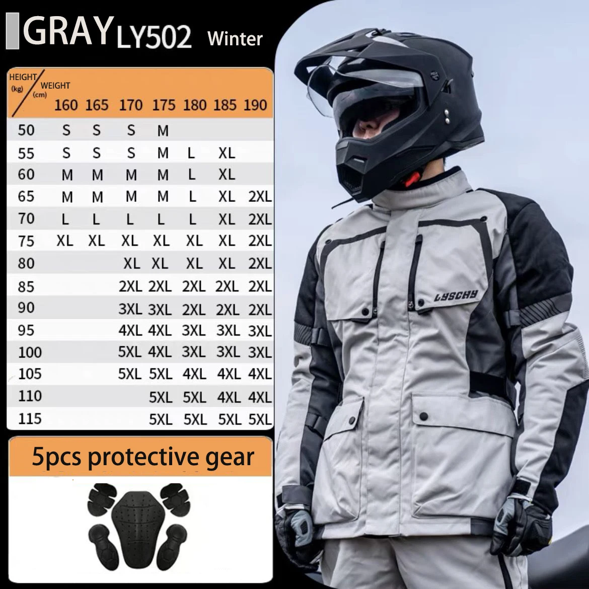 LYSCHY Motorjas Broek Pak Waterdicht Heren Motorrijden Moto Jas Beschermende uitrusting Armor Kleding