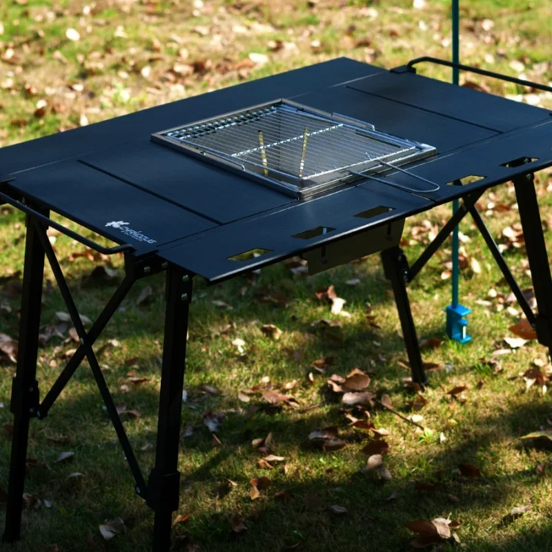 Mesa de barbacoa de Picnic ajustable para acampar, mesa de cocina móvil IGT, mesa plegable de aleación de aluminio para exteriores, portátil, nuevo