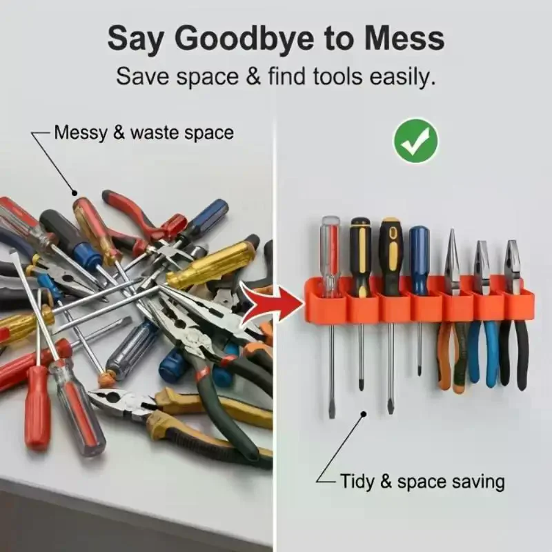 2Pcs Heavy Duty Wall-Mounted Tool Storage Rack Garage Tool Organizer Suitable For Screwdrivers And Pliers