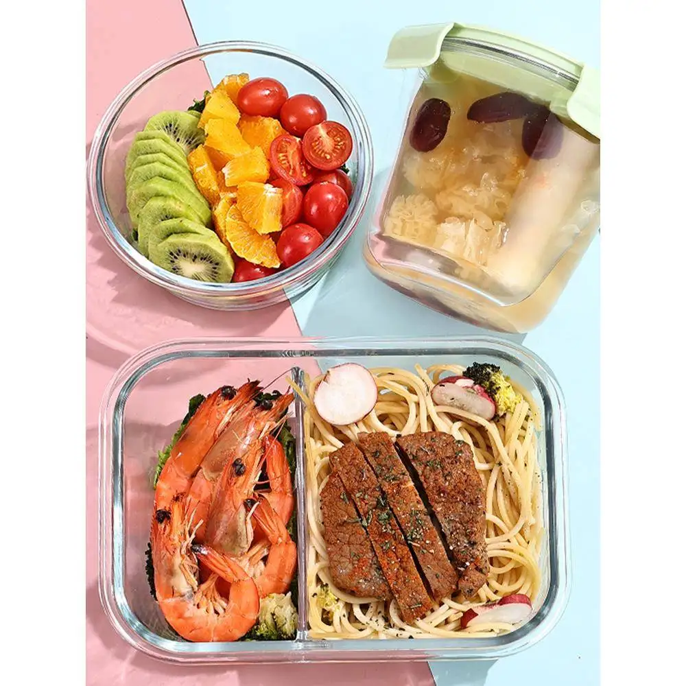 

Microwave Se Glass Lunch Box with Cover Fren Preserver Tee Carent Adult Stainl Steel Bot High Borosili...