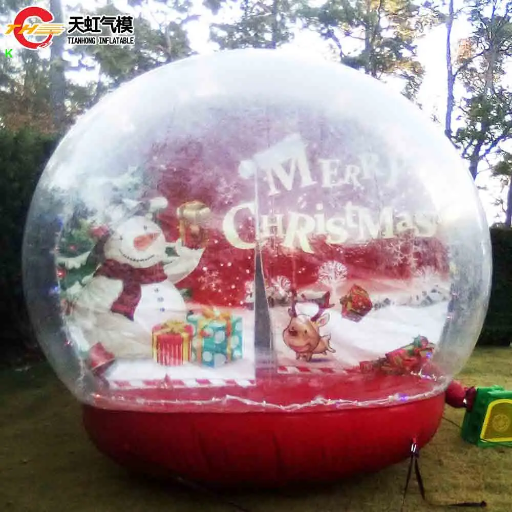 Fast Air Ship Red Inflatable Snow Globes Xmas Outdoor Carnival Rent Inflatable Snow Globe Tent Inflatables Christmas Party Ideas
