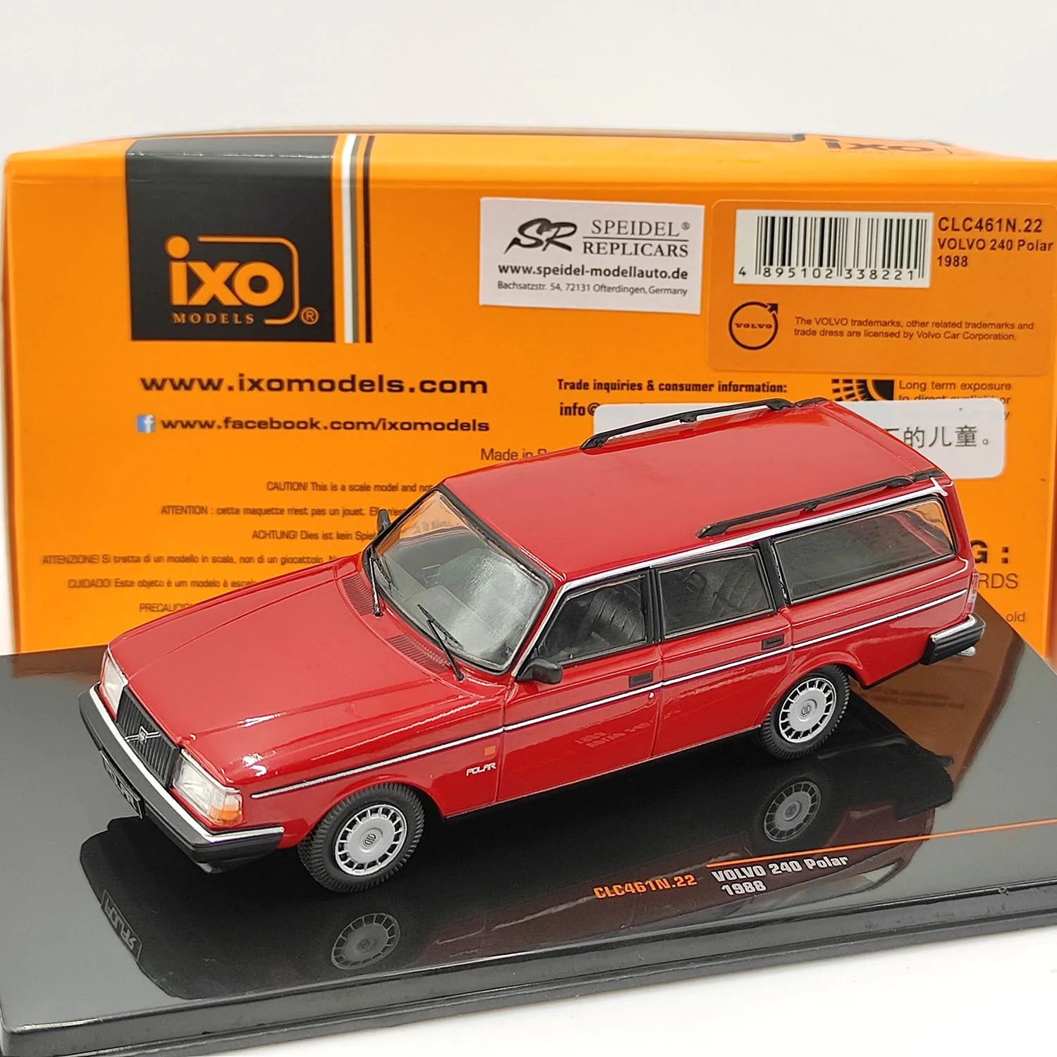 

Литой под давлением IXO масштаб 1:43, Volvo 240 Polar 1988, модель автомобиля из красного сплава, Коллекционная игрушка, подарок, сувенир, украшение для дисплея