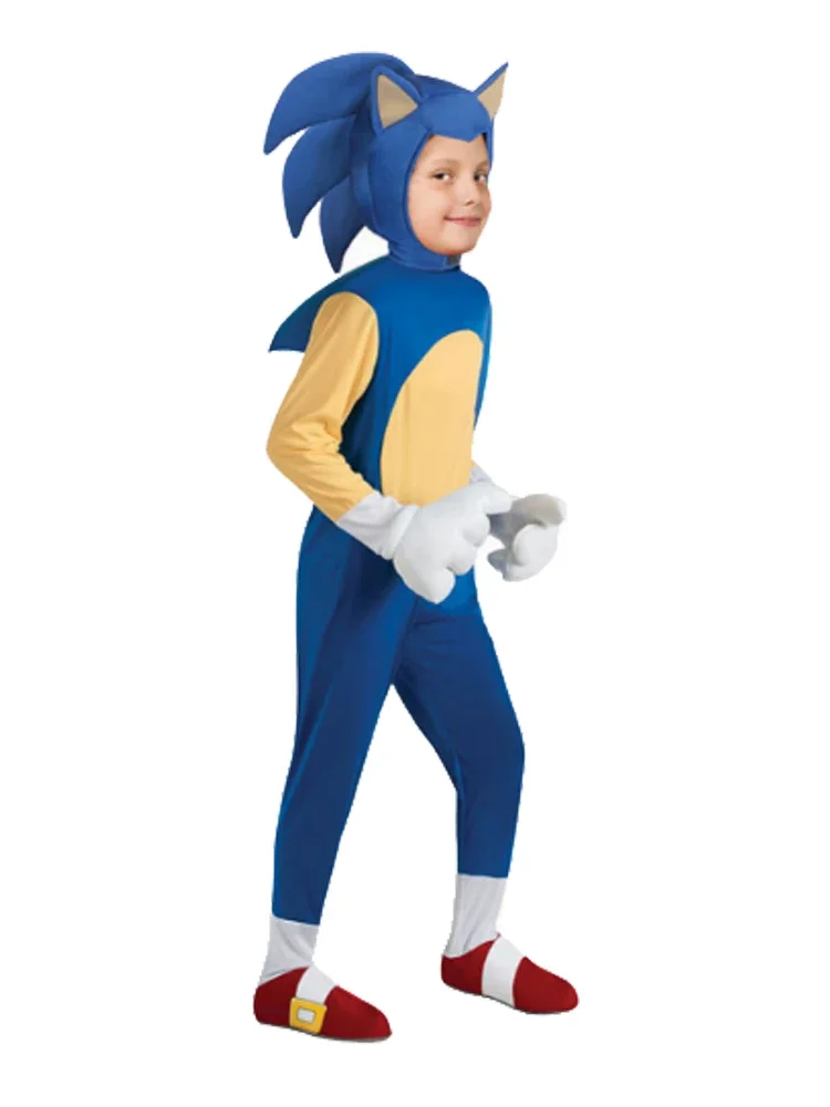 Children's Hedgehog Lightning Mouse Jumpsuit Anime  Boy Cos Game Cosplay Kid Costume