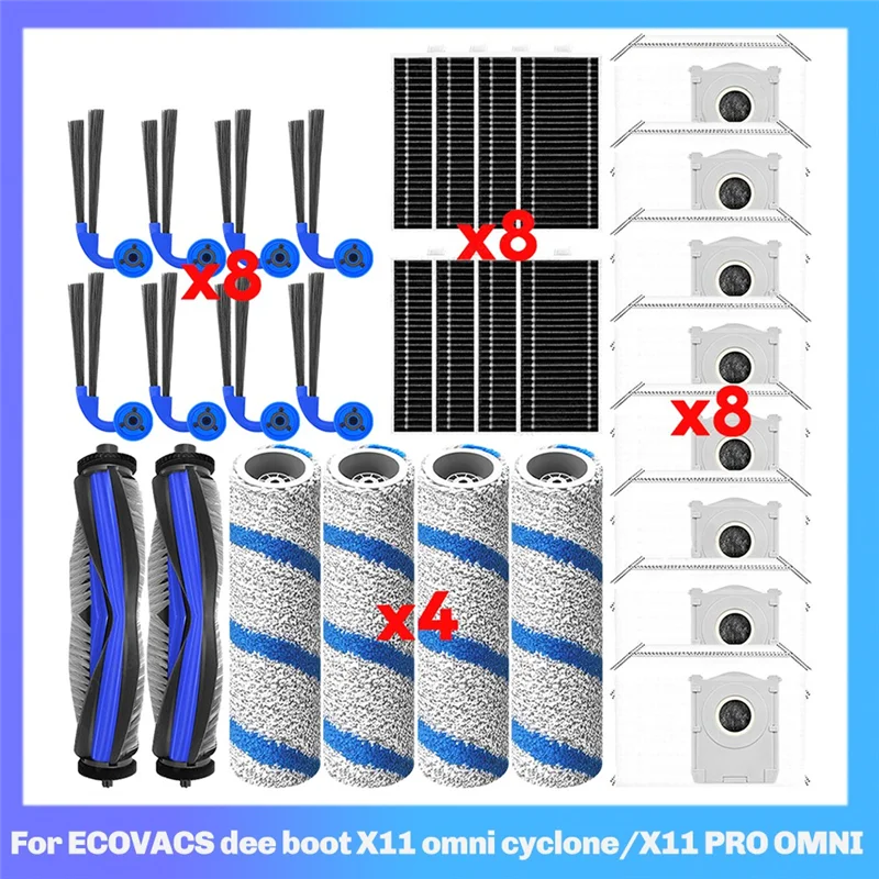 A83X-pour ECOVACS DEEBOOT X11 OMNICYCLONE/X11 PRO OMNI accessoires brosse latérale principale filtre HEPA rouleau vadrouille pièces de rechange