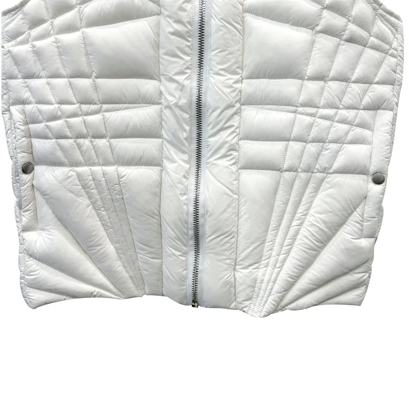 Piumino da donna Nuovo gilet imbottito in piuma d'anatra bianca 90 per l'autunno 2025 Piumini senza maniche slim fit con cerniera cappotto spesso y2k