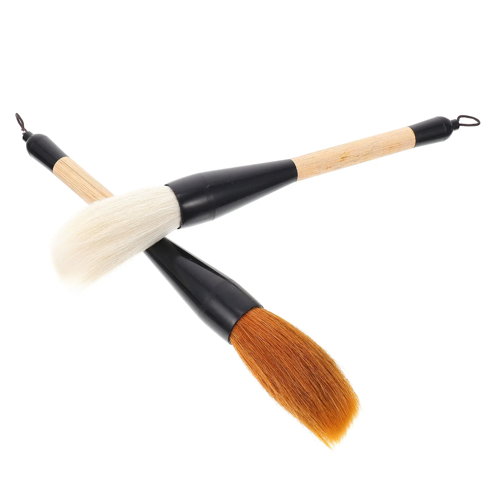 

2 Pcs Sheep Hair Wolf Heroic Calligraphy Brush Durable Professional Chinese Painting Writing Large Size Easy Cleaning