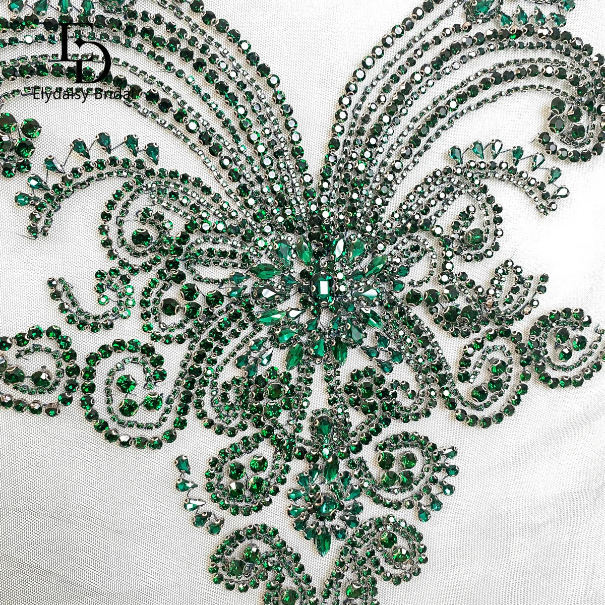 

ELYDAISY 1 шт. зеленый ярко-розовый v-образный вырез сшитые стразы кружевные нашивки корсет платье аппликация для свадебного платья DIY украшения