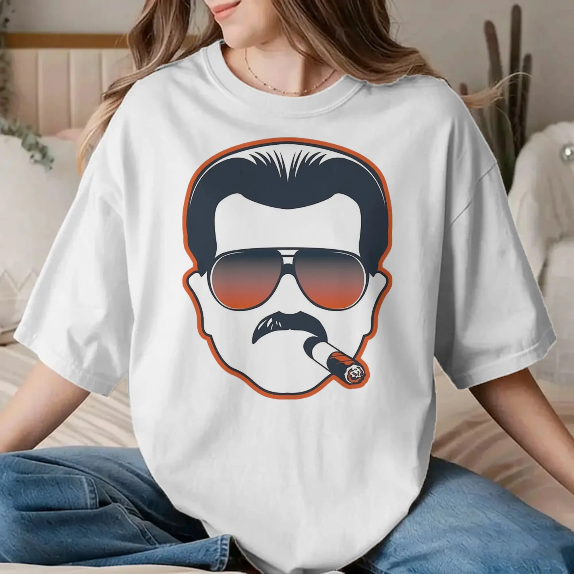 Camisetas Mike Ditka, a Lenda do Futebol Americano, para Homens e Mulheres, Camiseta de Algodão com Estampa Divertida, Gola Redonda, Manga Curta, Roup