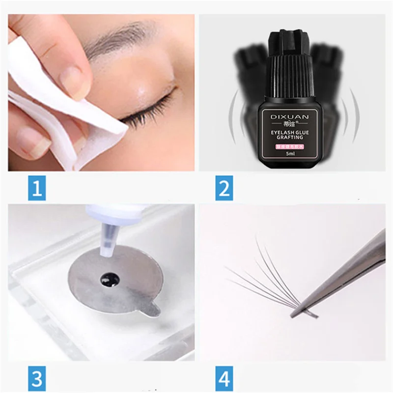 Black Glue Eyelash Extensions 5ml Glue False Eyelashes Korean Lash Glue 1S Quick Drying Eyelash Glue for Eyelash Extension