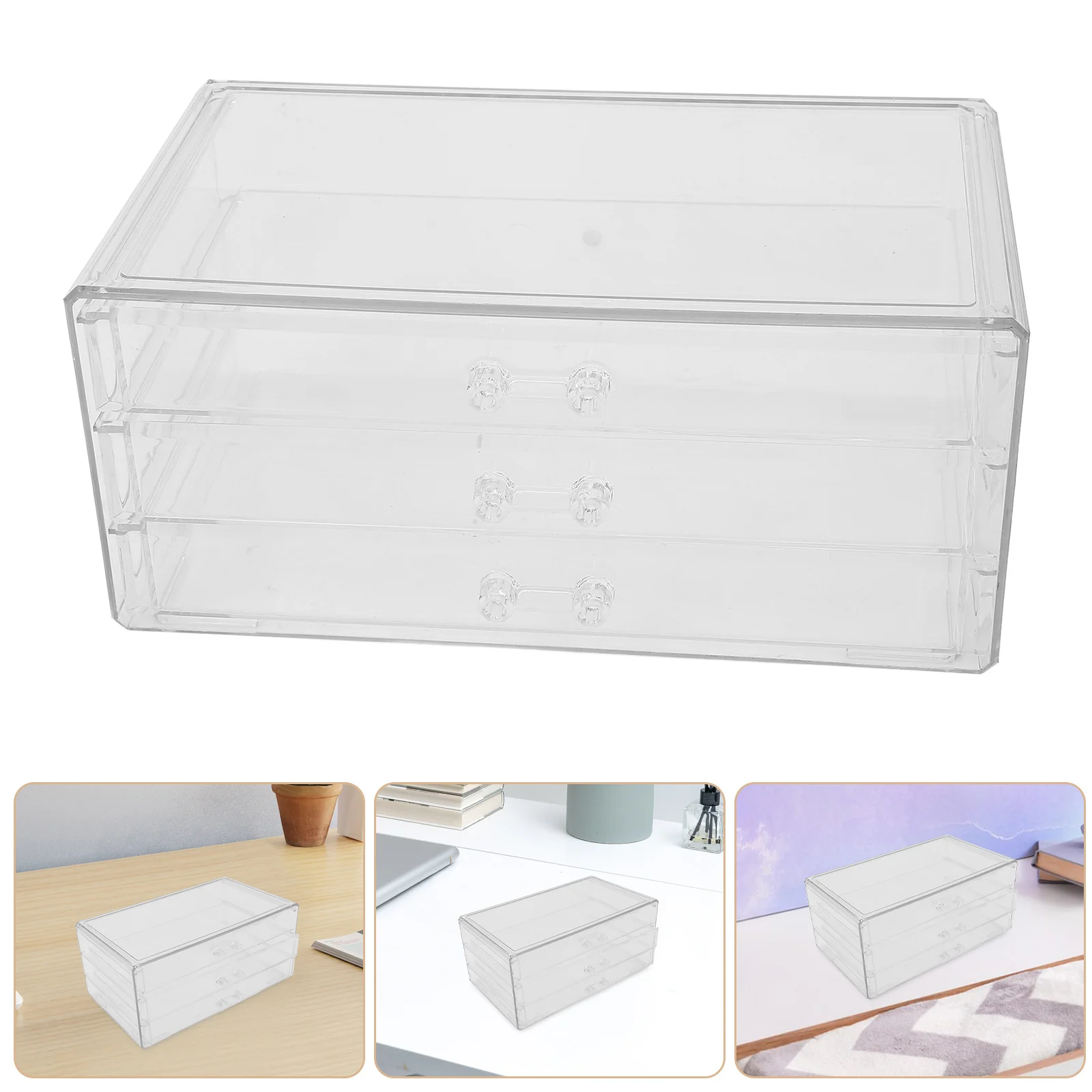 Multi-Layer Drawer Style Stationery Storage Box Desktop Organizer For Office Study Room Bathroom Tabletop Holder