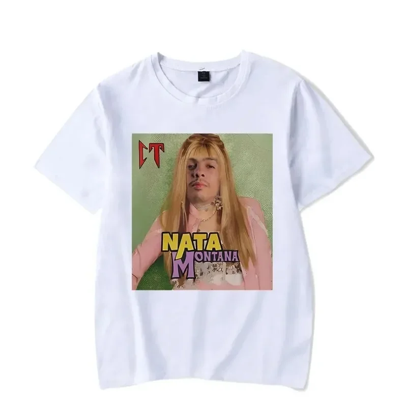 Street Short Sleeve Natanael Cano Nata Montana Printed Filling T-shirt Women's Summer Breathable Round Neck Fashion T-shirt