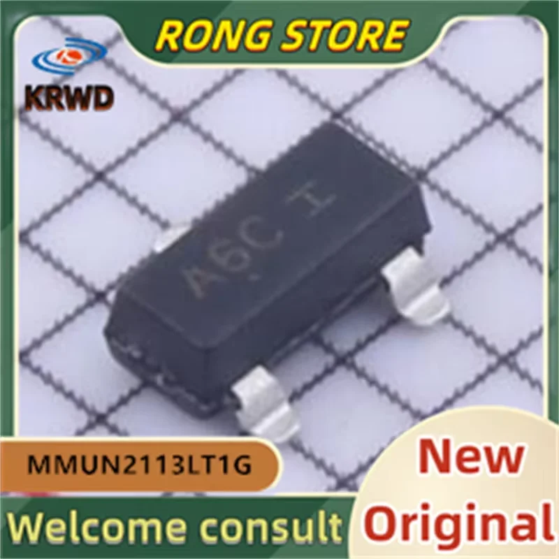 50PCS A6C  New and Original Chip IC SOT-23-3 MMUN2113LT1G MMUN2113LT1 MMUN2113LT MMUN2113 2113