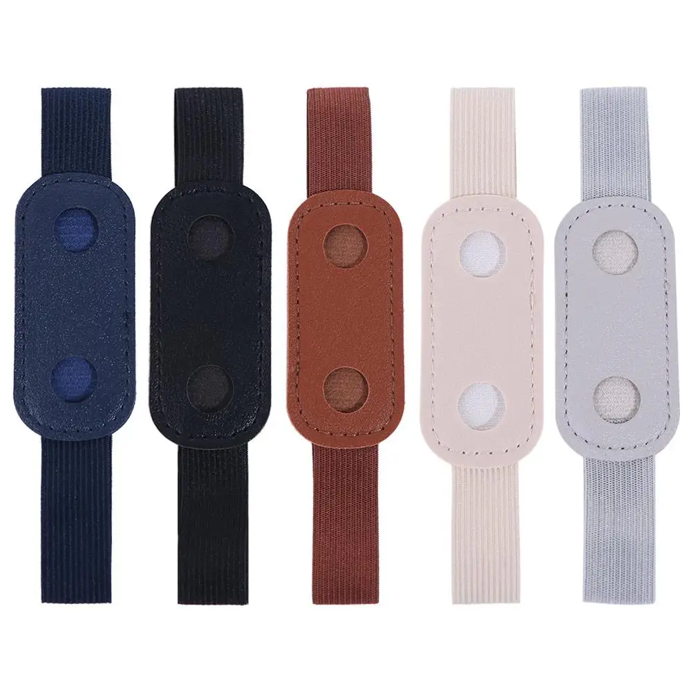 6Pcs Adjustable Straps Elastic Band Pen Holder Colorful Detachable Pen Sleeve Pouch PU Leather Portable Pen Clip for Notebook