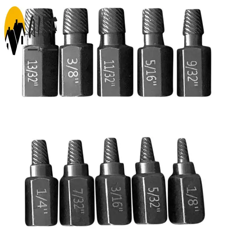 

A15F-Upgrade Screw Extractor Set, 10Pcs 3.2-10.3Mm Heavy Duty Hex Head Screw Extractor Set For Rust Damaged Bolts