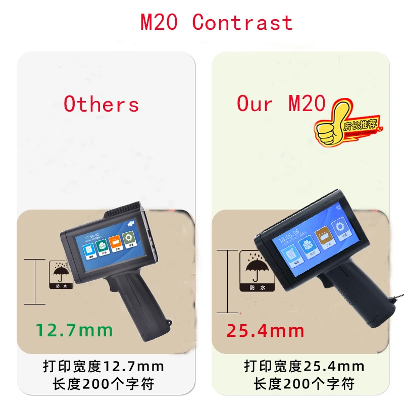 Bluetooth 25.4mm Handheld Wireles Inkjet Printer Portable Mini Impresora Logo Expiry Date Metal Plastic Wood Cloth Print Machine