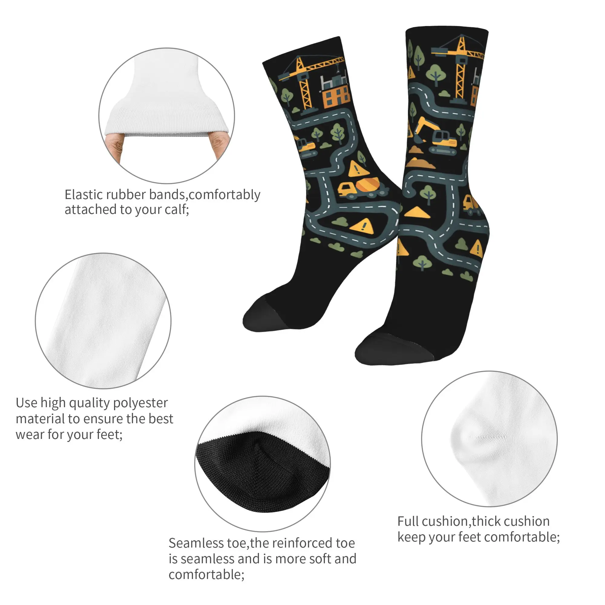 Tired Dads Club Car Race Track On Dad Socks Men Women Polyester Casual  Socks Hip Hop Spring Summer Autumn Winter Socks Gifts