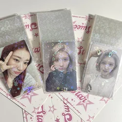 MINKYS Sakura Snowflake 50pcs/pack 5.8mm*8.9mm Kpop Toploader Photocard Sleeves Idol Photo Card Transparent Protective Bag